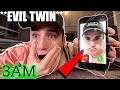 (Insane) FACETIMING MYSELF AT 3AM CHALLENGE (EVlL STROMEDY TWIN)