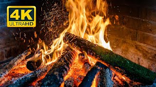 🔥 Fireplace Burning 4K (12 HOURS). Cozy Fireplace with Burning Logs and Crackling Fire Sounds. ASMR