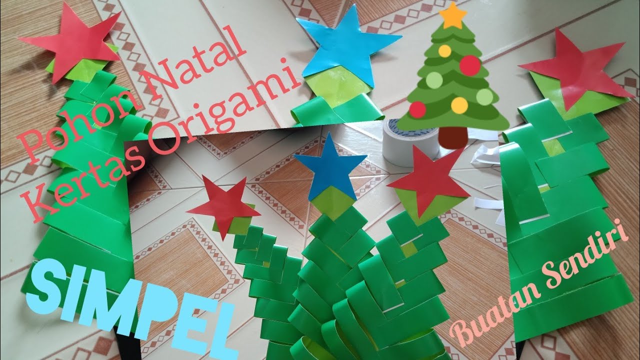 Diy Membuat Pohon Natal Sendiri Dari Kertas Origami Youtube
