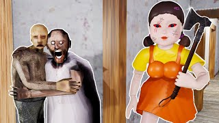 SquidGame Doll Joke With Granny and Granpa |  Funny Horror Animation