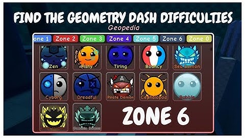 ALL Find the Geometry Dash DIFFICULTIES ZONE 6 [ Roblox ]