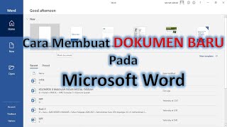 Cara Membuat Dokumen Baru pada Microsoft Word