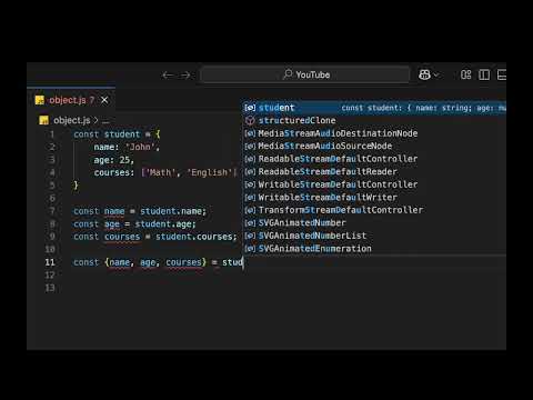 Object Destructuring in JavaScript
