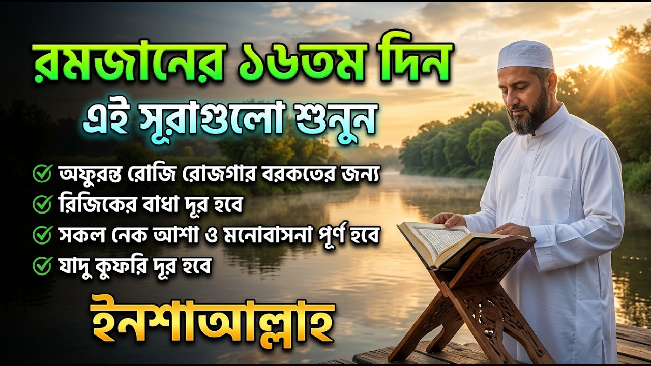 আজ পবিত্র রমজানের ১৬তম - জীন, ভুত, রোগ, দুশ্চিন্তা, বদনজর, রিজিকের বাধা দুর হবে ইনশাআল্লাহ