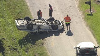 2 HPD officers involved in rollover crash during chase in NE Houston