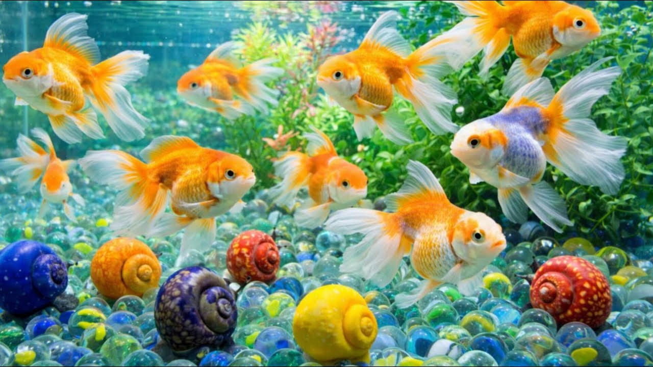 Great Catching Aquarium, Three Tails Fish and Snail.