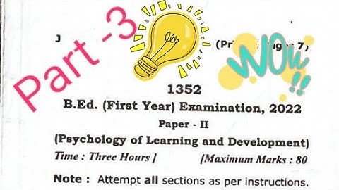 B.ed 1styear examination 2022(part-3)previous year question paper awadh University paper 2nd #rmlu