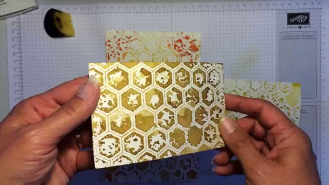 Stamping With Honeycomb Embossing Folder - YouTube