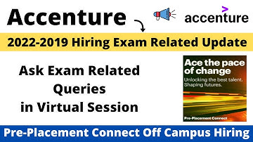 Accenture 2022-2019 Hiring Pre-Placement Connect Session Mail UPDATE | Important Video | Accenture