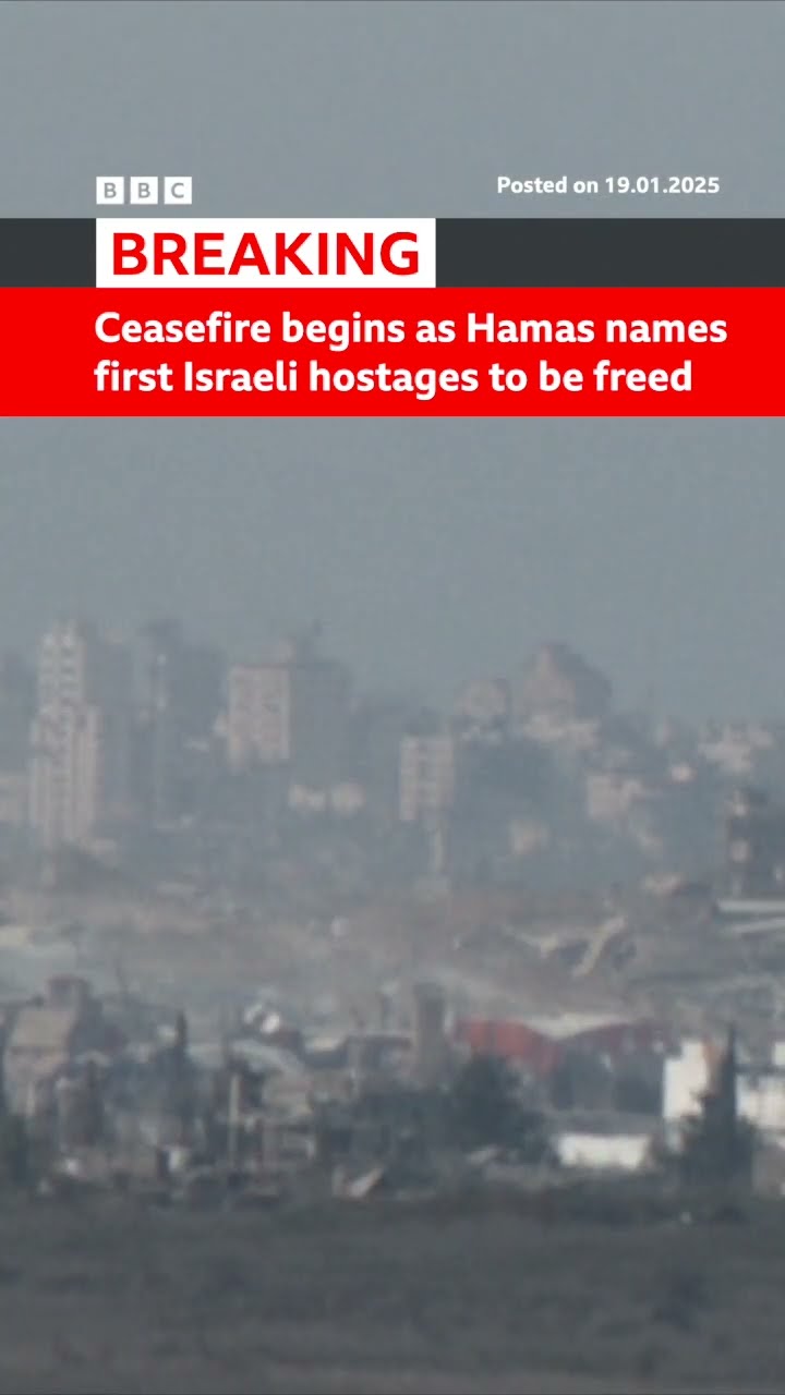 The ceasefire in the war in Gaza has come into force, after a three-hour delay. #Shorts #BBCNews