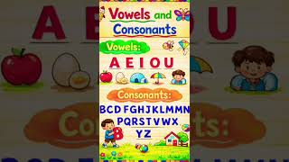 Learn Vowels &amp; Consonants  |#kidslearning #shorts #vowels  #consonants #viral #kidsvideo