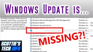 Windows Update is MISSING? Fix it for good!
So youve tried to fix Windows Update, but it just wont work. Even my earlier solution didnt work... Never fear! There is a way to essentially reinstall Windows Update that should work. But first, theres one other step you should take to make sure this never happens again...
Goodies from the vid:
- Malwarebytes cybersecurity: https://malwarebytes.com
- Command prompt goodness:
dism /Online /Cleanup-Image /RestoreHealth
sfc /scannow
- Registry entry to delete:
HKEY_LOCAL_MACHINESYSTEMCurrentControlSetServiceswuauserv
- Registry import file:
https://scottiestech.info/download/WindowsUpdateFix.reg
- My video Windows wont update? Fix it fast!:
https://www.youtube.com/watch?v=BPHnOM3Tnp0
- My article How to fix Windows Update errors, including in Windows 10:
https://scottiestech.info/2015/12/13/how-to-fix-windows-update-errors-including-in-windows-10/
- My video: Windows Updates broke your PC? NO PROBLEM!
https://www.youtube.com/watch?v NqdDXlDIXU
More techie tips: https://scottiestech.info Windows Update is MISSING? Fix it for good!
