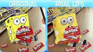 SpongeBob Skittles Meme | SpongeBob Original vs Real life | SpongeBob Animation