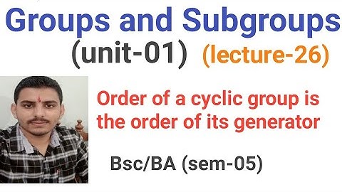 Order of a cyclic group is the order of its generator
