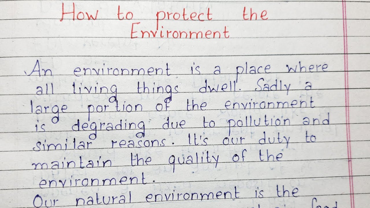 Write A Short Essay On How To Protect The Environment | Essay On Environment | English