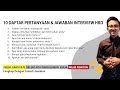 Jawaban pertanyaan interview kerja | pertanyaan dan jawaban interview kerja | fresh graduate