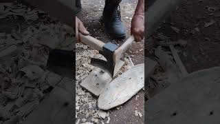 Bearded axe with curved blade suitable for carving trays and large bowls. axeandadze.com