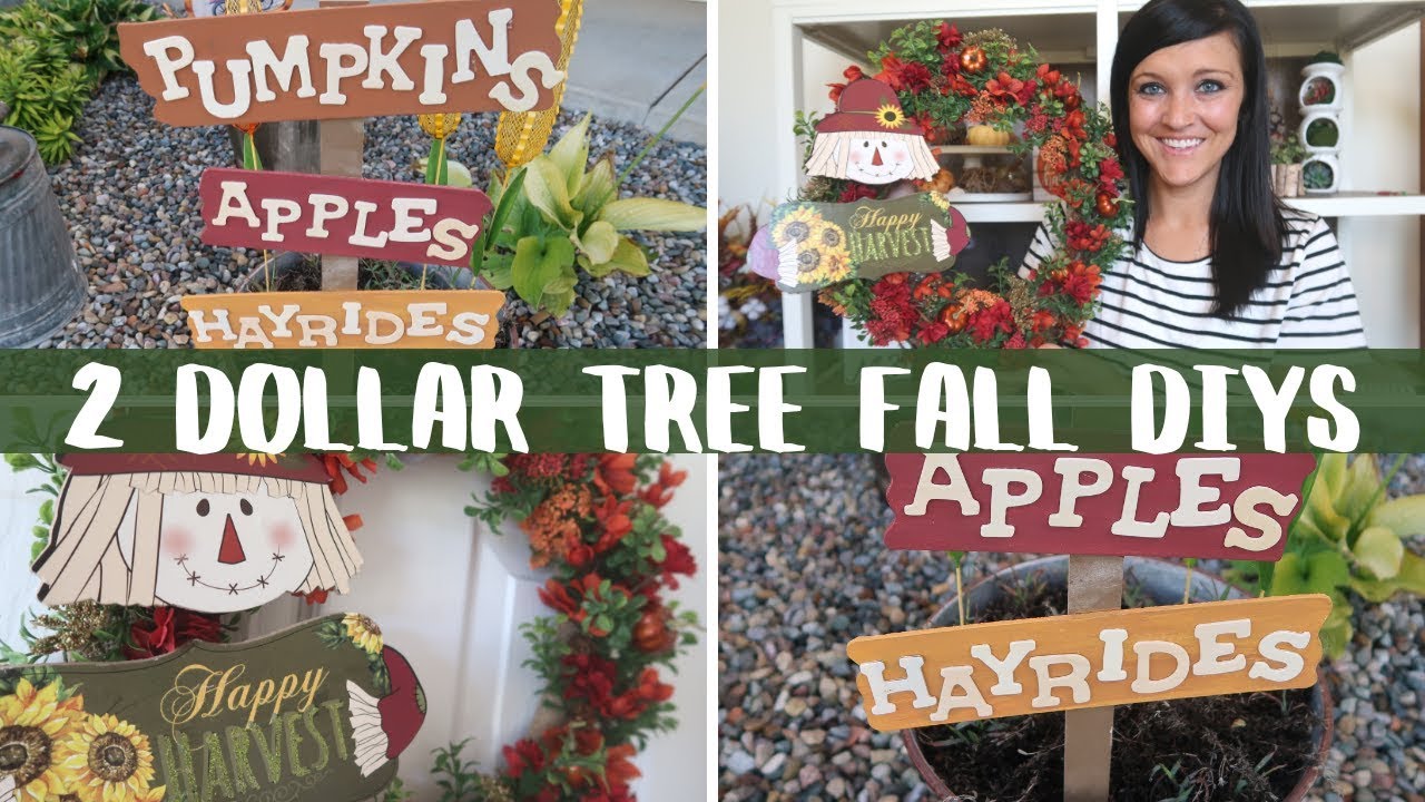 DIY DOLLAR TREE FALL DECOR | 2 SIMPLE AND EASY DOLLAR TREE DIYS | FALL ...