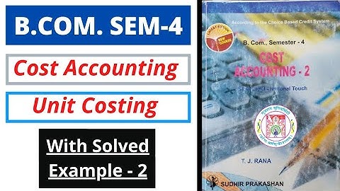 Cost Sheet Unit Costing Cost Accounting 1 B.Com SEM 3 With Solved Example having Clo.Stock Example-3