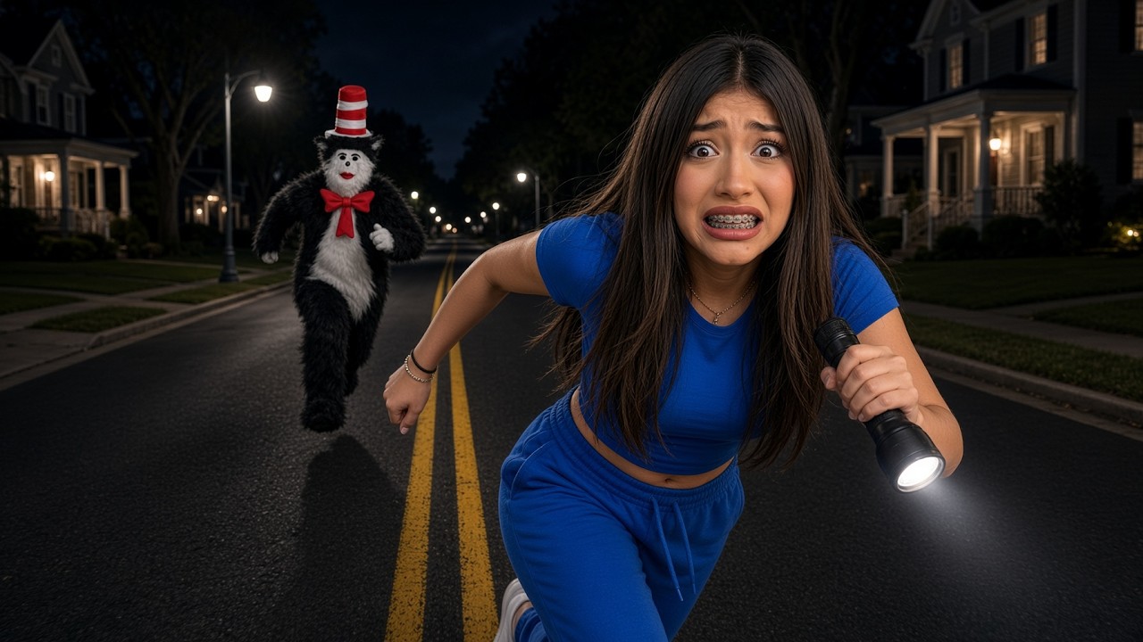 WE CHASED down The CAT in the HAT (It was outside OUR HOUSE‼️)