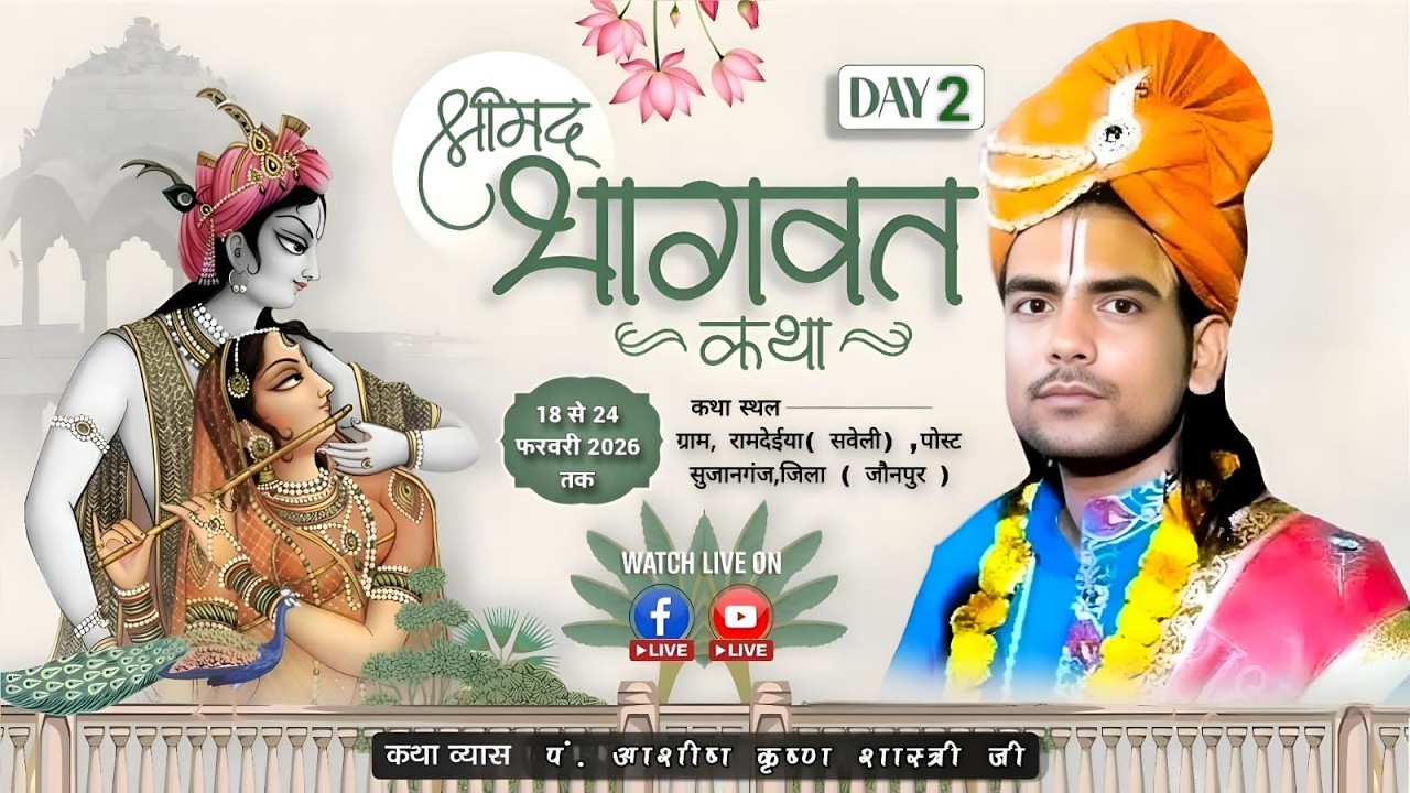 🛑live // DAY 2 पूज्य पंडित आशीष कृष्ण शास्त्री जी// स्थान:रमदेइया सुजानगंज जौनपुर |