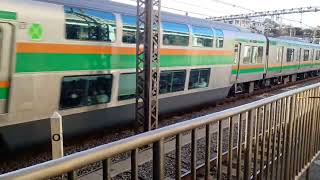 JR東日本E233系3000番台宮ヤマU621編成1885E上野東京ライン・東海道線直通上野経由普通熱海行き日暮里駅通過
