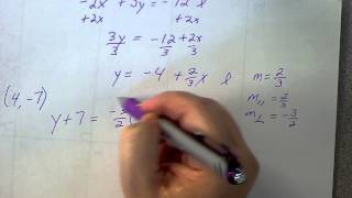 6.6 find parallel and perpendicular lines to l problem 1