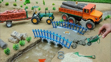 diy mini tractor and concrete bridge construction using rc tractor science project‪ | @Joticreator