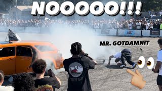 @mr.gotdamnit FELL OUT OF A DODGE MAGNUM AND GOT RAN OVER!!! *WENT TO THE HOSPITAL*