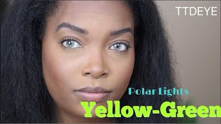 Vibrant Contacts For Brown Eyes Polar Lights Yellow Green Ttdeye Day 18