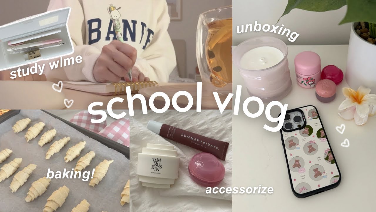 a *REALISTIC* school day in my life🌷🐇morning routine, bake w/me, unboxing CASEBANG accessories 𝜗𝜚˚⋆