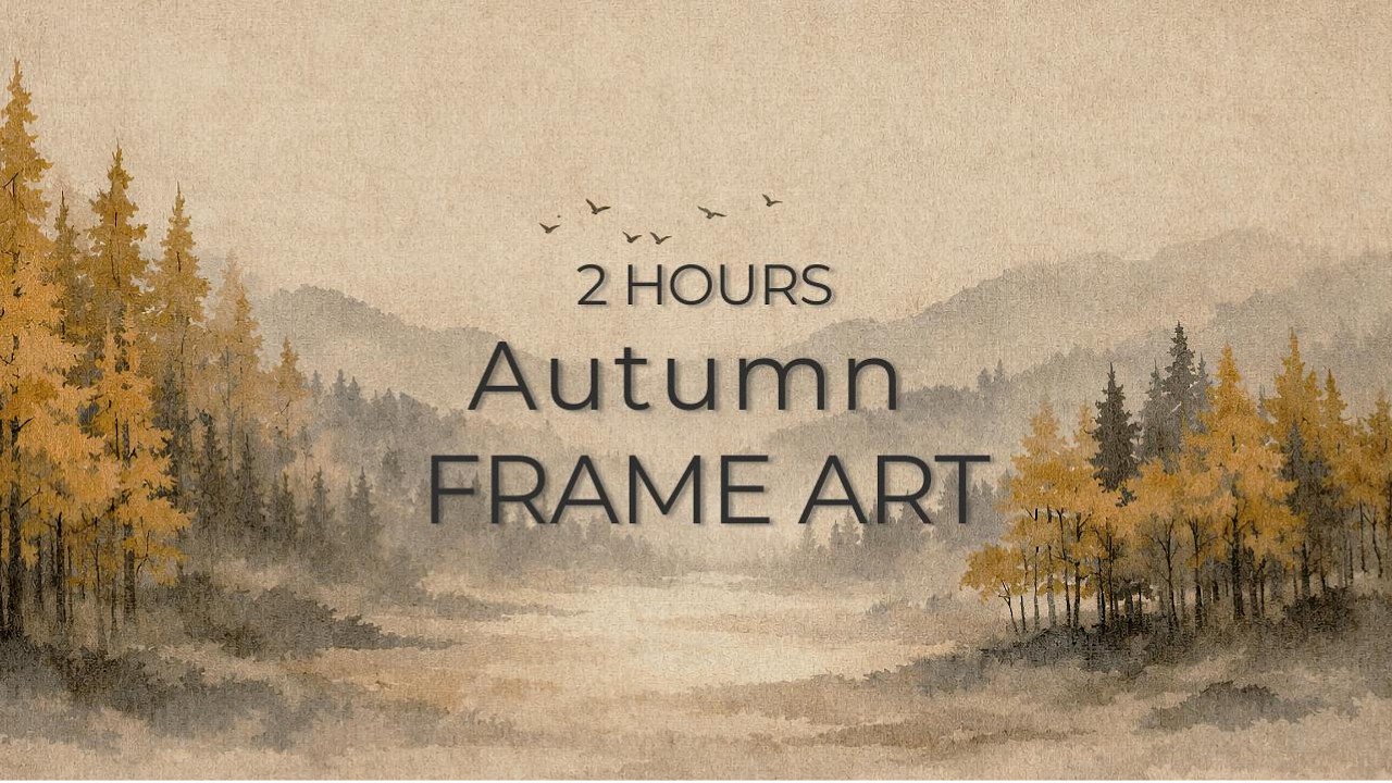 Misty Autumn Valley (2 Hours) | Static TV Art Screensaver | Ambient Music