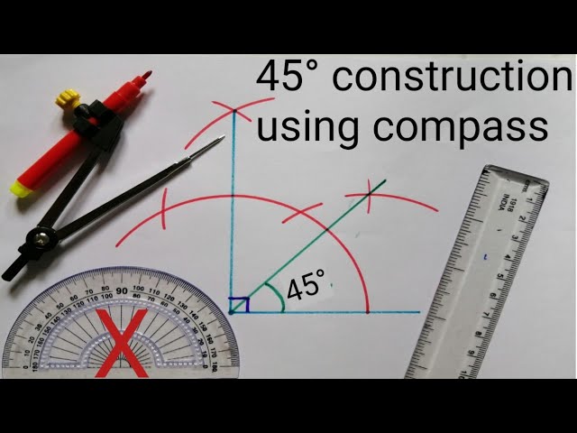 constructing an angle of 45° degree