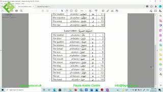 Sun letters & Moon Letters rule in Arabic language