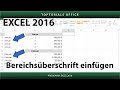 Bereichsüberschriften links einfügen / übertragen (Excel)