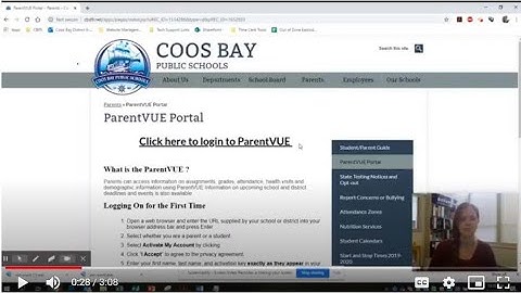 ParentVUE How To Video   Coos Bay School District