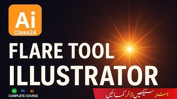 How to use Flare Tool | Adobe Illustrator CC | Adobe Tutorials for Beginners  -Urdu/Hindi
