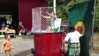 Player Profile Hayden trying his hand at the dunk tank - Almonte Fair 2012