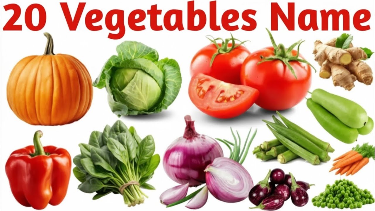 25 सब्जियों के नाम | Learn Vegetables Name in Hindi and English With Pictures  | Vegetables for kids