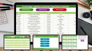 Technology Logistics Customer Experience Calendar in Excel