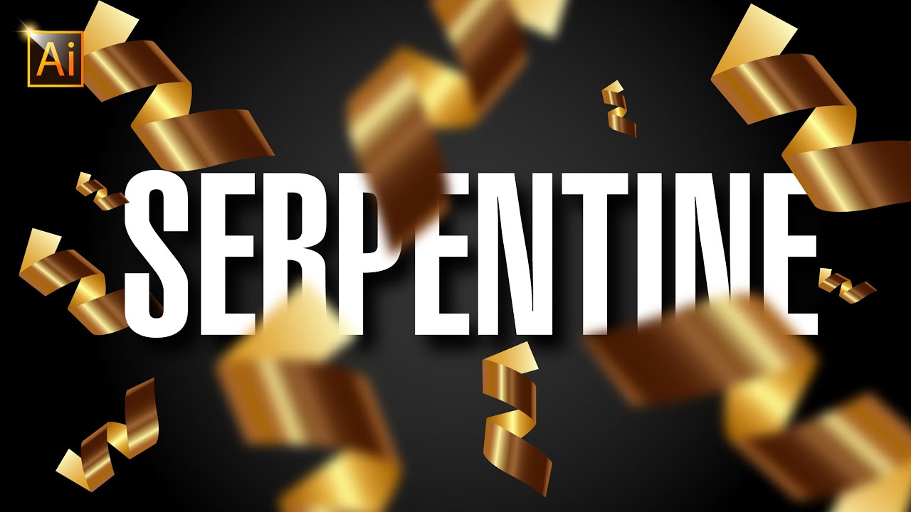HOW TO DRAW A SERPENTINE (сonfetti, golden ribbon)? ADOBE ILLUSTRATOR TUTORIAL
