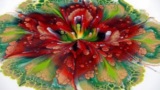 Christmas Compilation ~ Acrylic Pouring Flower Techniques You NEED to Try! @Fiona-Art