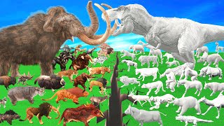 Prehistoric Animals Epic Battle Real Life Animals vs White Mammals Animal Revolt Battle Simulator