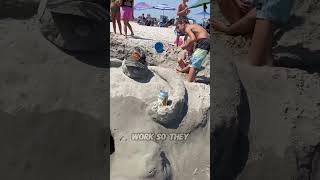 Kids Built an Amazing Sand Creation That Shocked Everyone 😱🌊 #shorts #fun