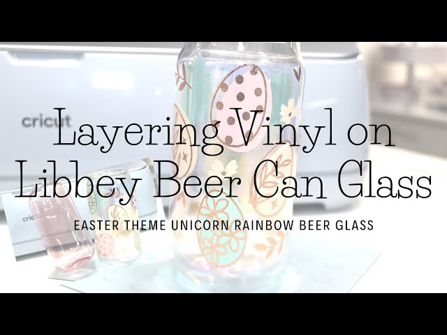 🍺 Beer Can Glass With Cricut  How to Apply Vinyl Decals on Glass 