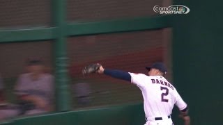Barnes makes a great running catch in center
