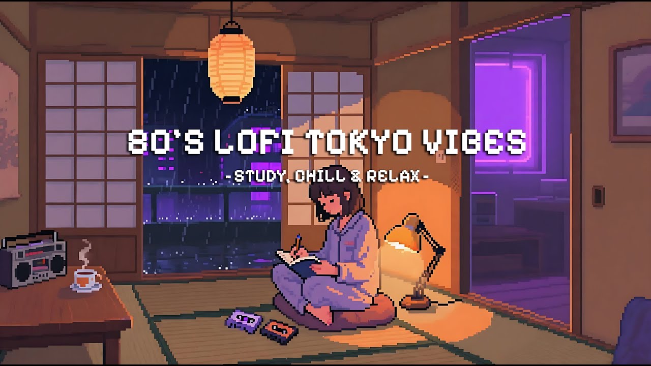 NOSTALGIC 80s TOKYO CITY LOFI MIX 🌃 Rainy Night Beats for Study & Relax ...