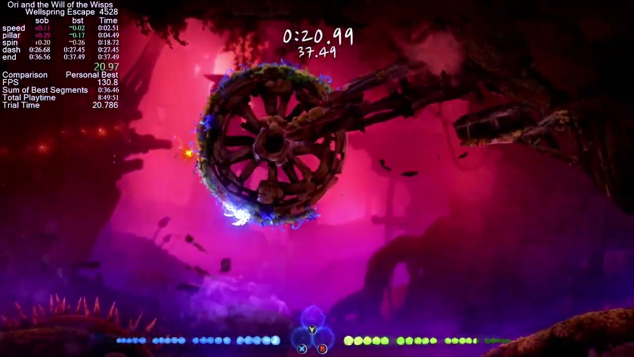 [Former World Record] Wellspring Escape Speedrun in 37.046s || Ori and the Will of the Wisps