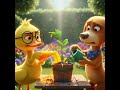Cute Puppy & Duck Cleaning Up | Funny Cartoon for Kids #shorts