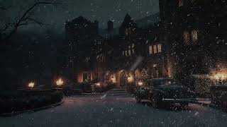Snowstorm Surrounding a Medieval Castle at Night | Dark Fantasy Ambience with Blizzard Wind Sounds